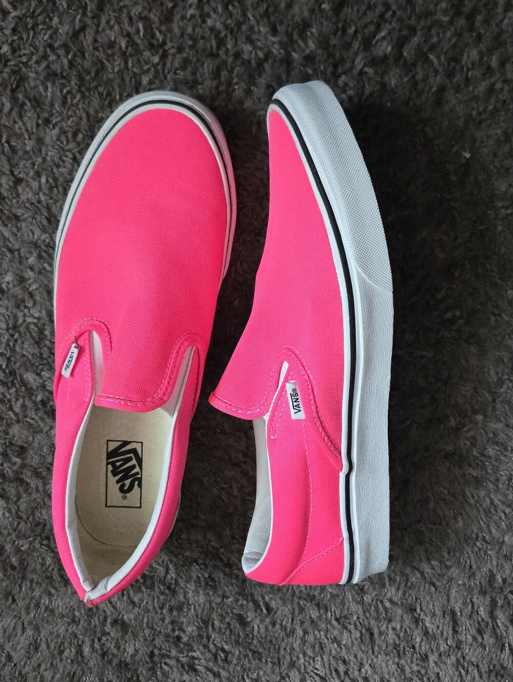 Vans Classic Canvas Men Size 11.5 Neon Knockout Pink New Damaged 062026 - Picture 3 of 8